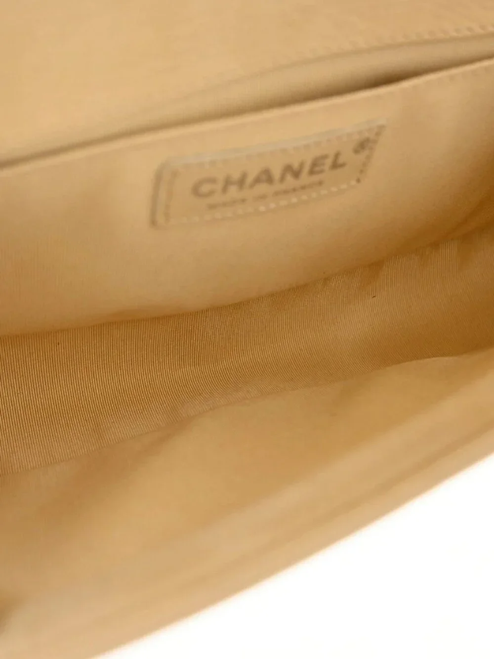 Boy Chanel Beige Calfskin Medium Chain Shoulder Bag KQ01741